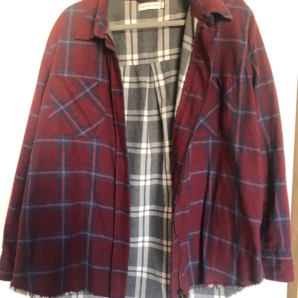 Zip Up Flannel Shacket